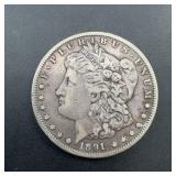 1891-cc Morgan Silver Dollar