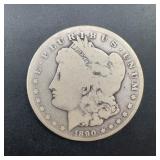 1890-cc Morgan Silver Dollar Coin