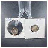 2 Mercury Silver Dimes 1945 Silver Us Coins
