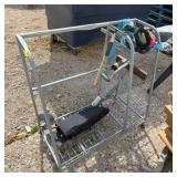 Rolling Metal Tool Cart With Tie Down Straps