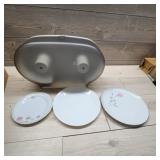 3 Corelle Plates Floral And Plain