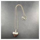Italy 925 Sterling Silver Heart Pendant Necklace