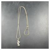 Sterling Silver Necklace With Bear Charm Pendant