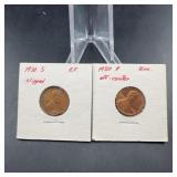 1970-s Clipped & 1980-p Off-center Lincoln Cents