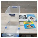 Storage Bin, Garfield Book, 2 Vintage Magazines