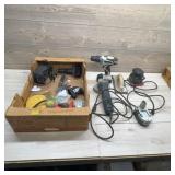 Power Tool Lot: Drill, Sander, Grinder, Accessorie