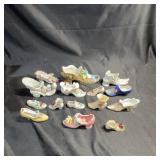13 Porcelain Miniature Shoe Figurines