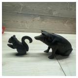 Cast Iron Pig and Squirrel Banks