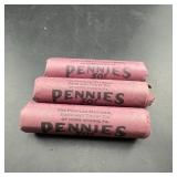 3 Rolls Pennies Peoples Natl Bank Norristown Pa
