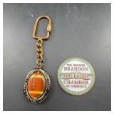 Pro Football Hall Of Fame Keychain & Brandon Coin