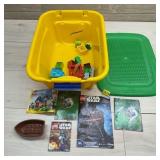 LEGO Lot: Manuals, Loose Bricks, Storage Bin