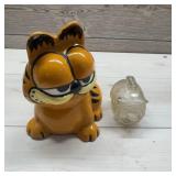 Garfield Ceramic Bank And Glass Piggy Bank
