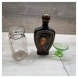Glass Jar (broken), Chopin Decanter, Green Dish