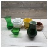 Glass And Pottery Planters And Vessels