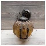 Amber Glass And Wrought Iron Wall Lantern