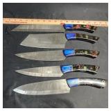 5 Kitchen Knives With Resin Handles