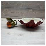 Haeger Shell Bowl & Signed Art Pottery Pitcher