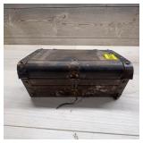 Wooden Chest With Metal Hardware And Velvet Lining