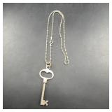 Sterling Silver Key Pendant Ball Chain Necklace
