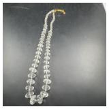 Clear Faceted Bead Necklace With Gold Clasp