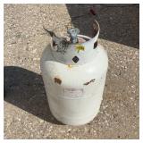 Steel Propane Tank, White, Rusted Top 30 lb. Empty
