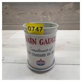 Standard Oil Metal Rain Gauge Promo Can