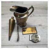 Lot: Pitcher, Money Clip, Card Case, Tools