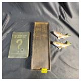 Scouting Book, Ornate Tray, Ceramic Fish Pair