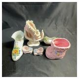 Ceramic Shoe Planters and Figurines