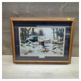 Jim Hansel Signed Print Winter Retreat Framed