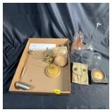Desk Items, Glass Domes, Small Clock