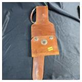 Brown Leather Belt Holster with Handle