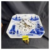 Dutch Blue and White Porcelain Wall Clock