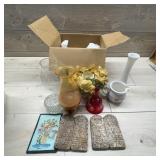 Glassware, Plaques, and Decor Lot