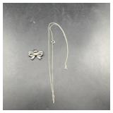 Sterling Silver Bow Pendant And Chain