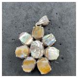 Sterling Silver Pendant With Abalone Shell Inlay