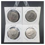 1976-D Kennedy Half Dollar Coins, 4 Pieces