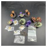 Costume Jewelry, Charms, Stones Lot