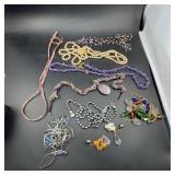 Costume Jewelry Lot Mixed Bead Necklaces & Clips