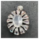 Sterling Silver Pendant With Oval Faceted Stone