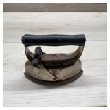 Metal Sad Iron With Wood Handle