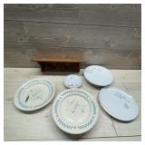 Tableware Lot With Plates and Shelf