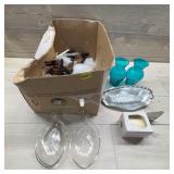 Home Decor Lot: Glass, Metal, Ceramic