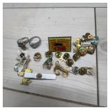 Rings, Pins, Badges, and Tie Clip Lot