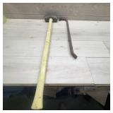 Sledgehammer With Yellow Handle and Crowbar