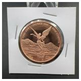 1 oz .999 Fine Copper Liberty Round USA