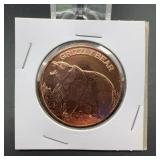 Grizzly Bear 1 AVDP Oz .999 Fine Copper Round