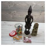 Lot: Figurines, Jar Toys, Razor Set