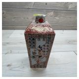 Square Ceramic Vase with Asian-Style Motifs