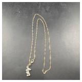Sterling Silver Snoopy Pendant Necklace